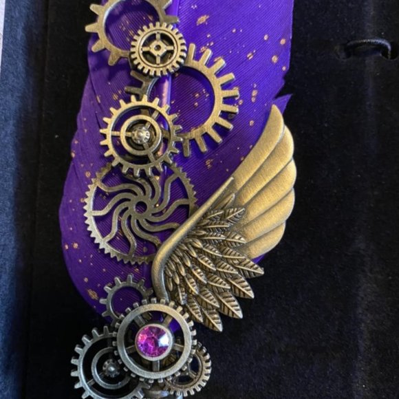 Feather Quill Pen Ink Set Wax Seal Stamp Leather Notebook Calligraphy - Picture 4 of 7